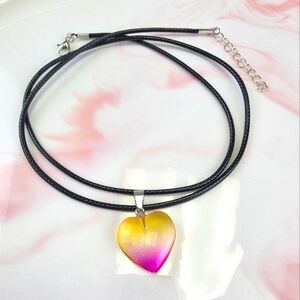 Natural Stone Heart Pendant Necklace​